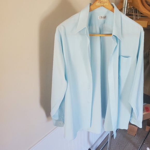 Vintage button down dress shirt light blue men's wear - Picture 6 of 8